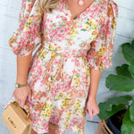 Alexis Floral Belted Mini Dress Lucy Paris