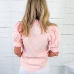 Alexis Peach Seersucker Stripe Top Staccato