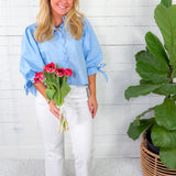 Alexis Powder Blue Scallop Top Entro