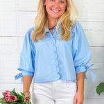 Alexis Powder Blue Scallop Top Entro