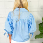 Alexis Powder Blue Scallop Top Entro