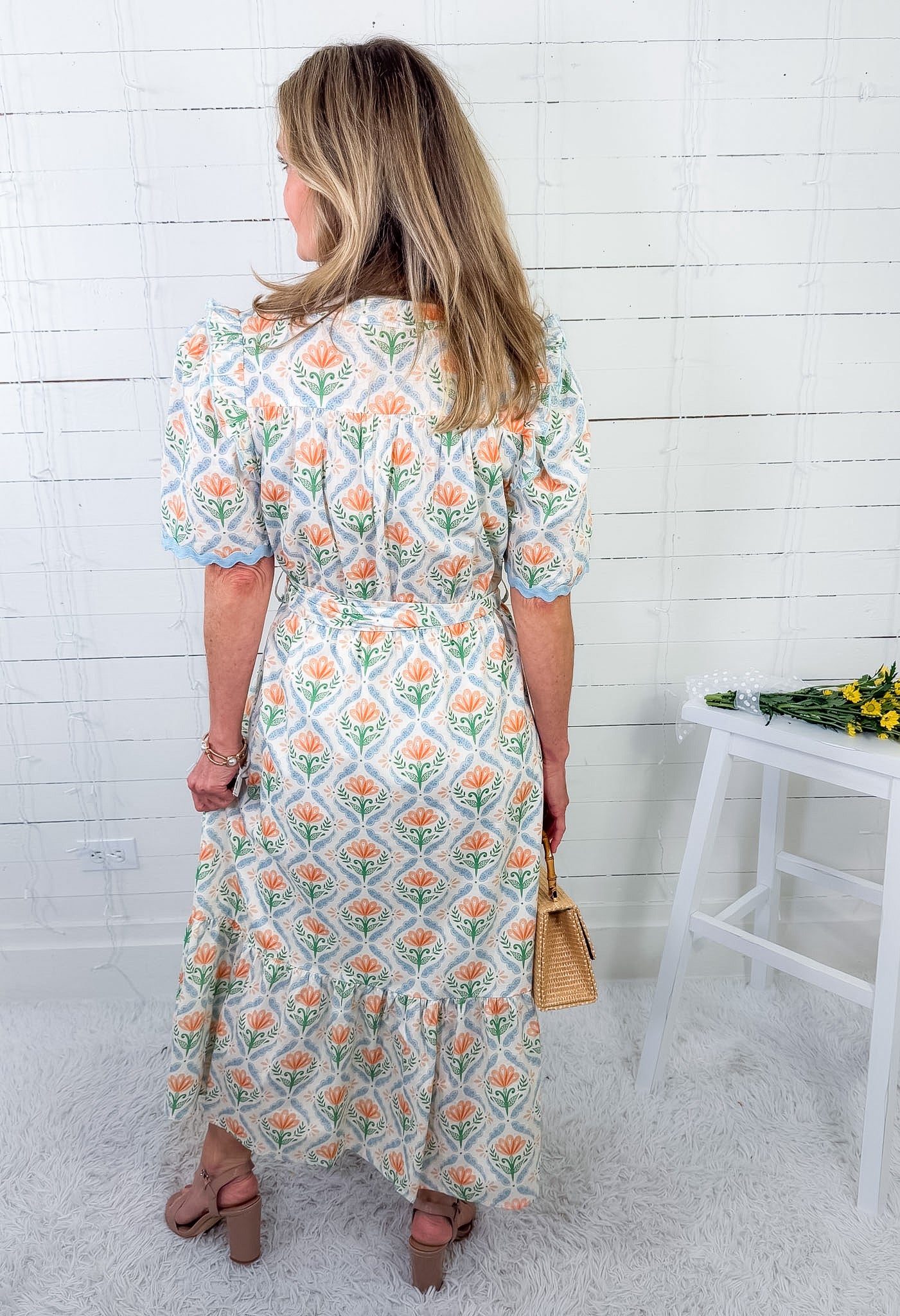 Allister Apricot Floral Maxi Dress Jodifl