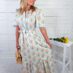 Allister Apricot Floral Maxi Dress Jodifl