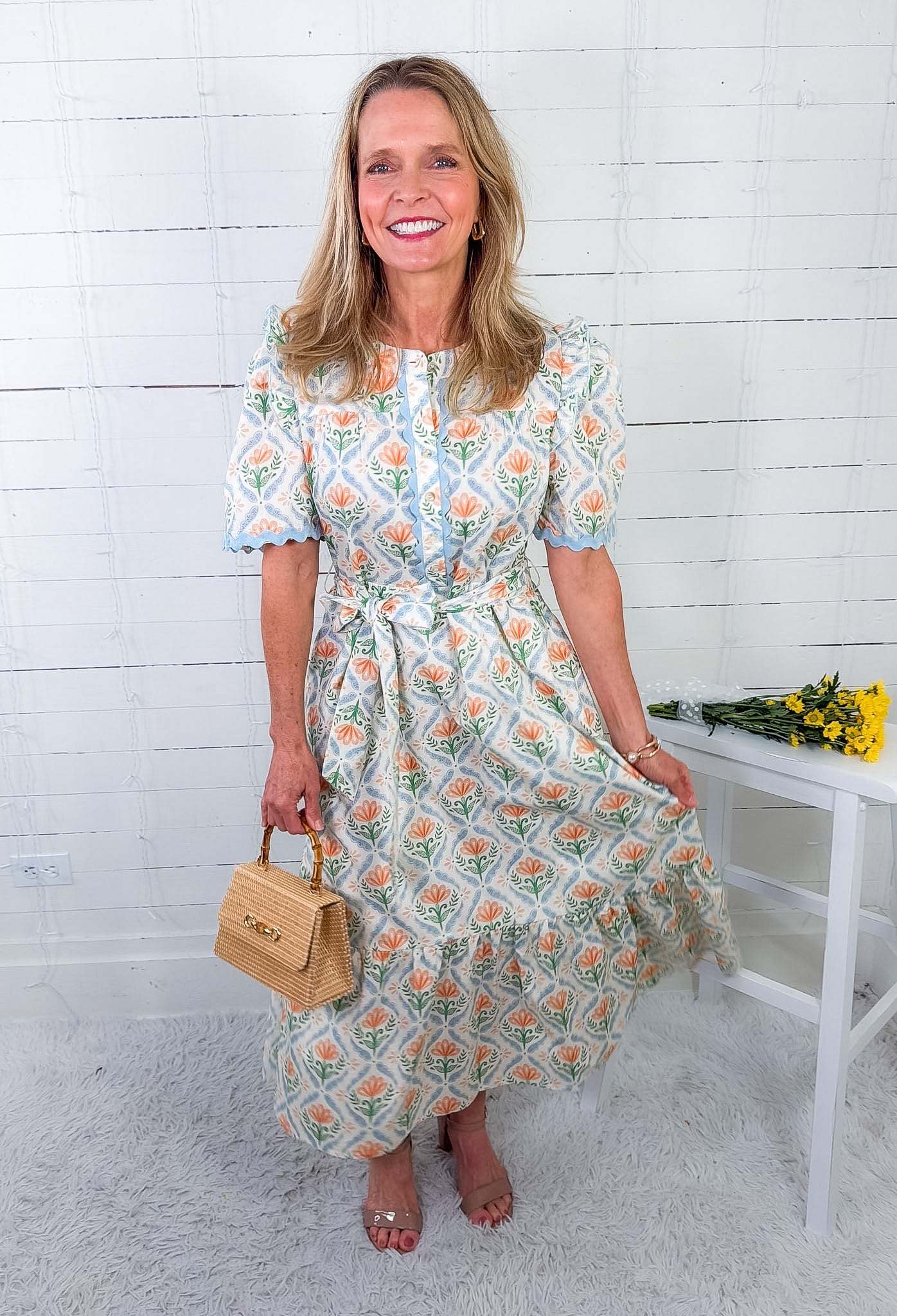 Allister Apricot Floral Maxi Dress Jodifl