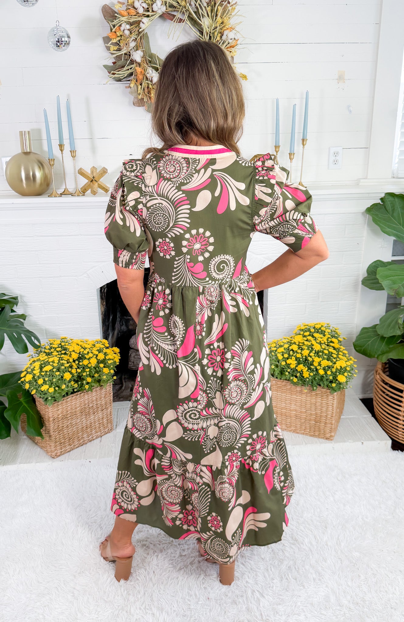 Ally Olive Maxi Dress Entro