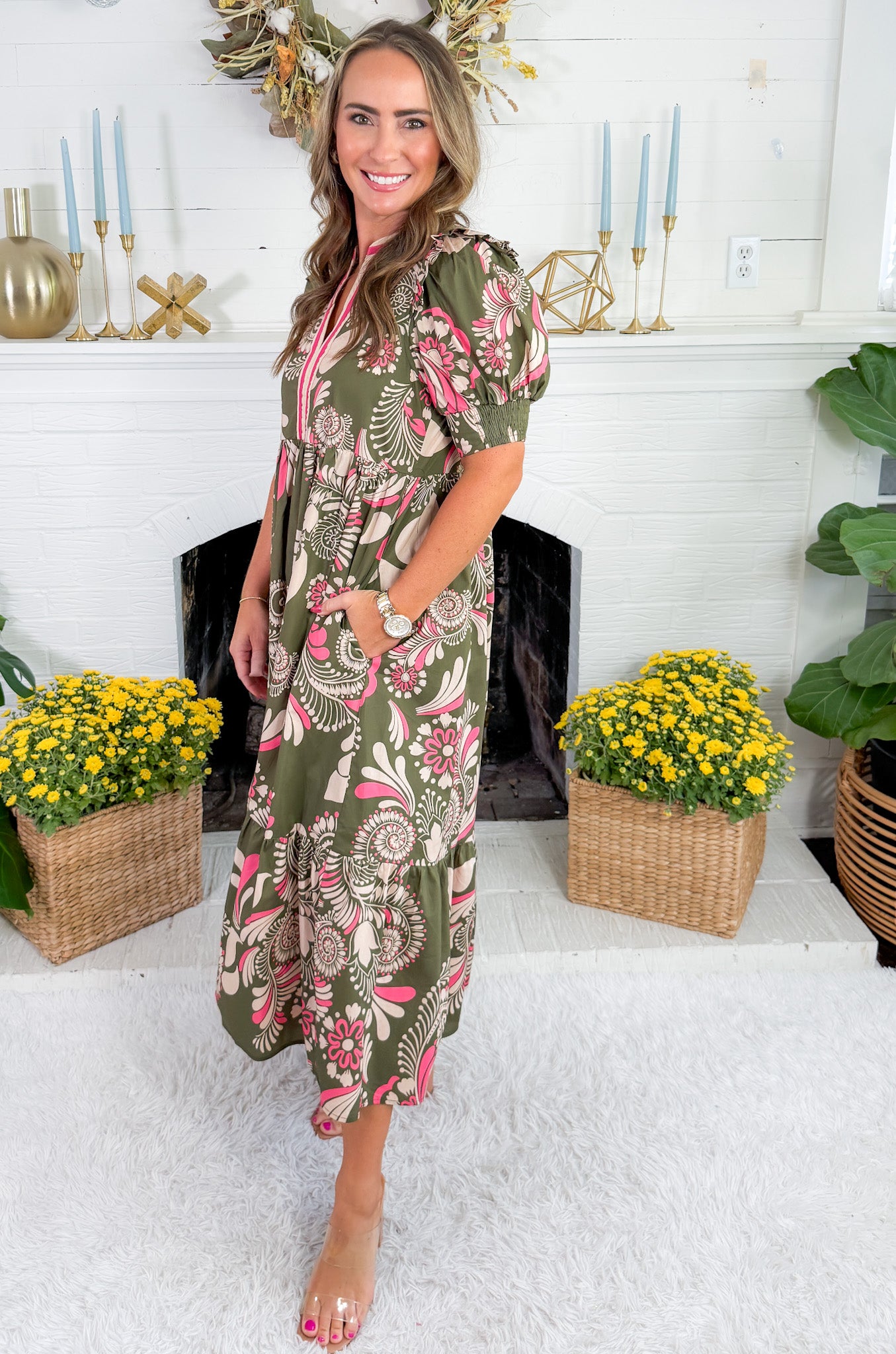 Ally Olive Maxi Dress Entro