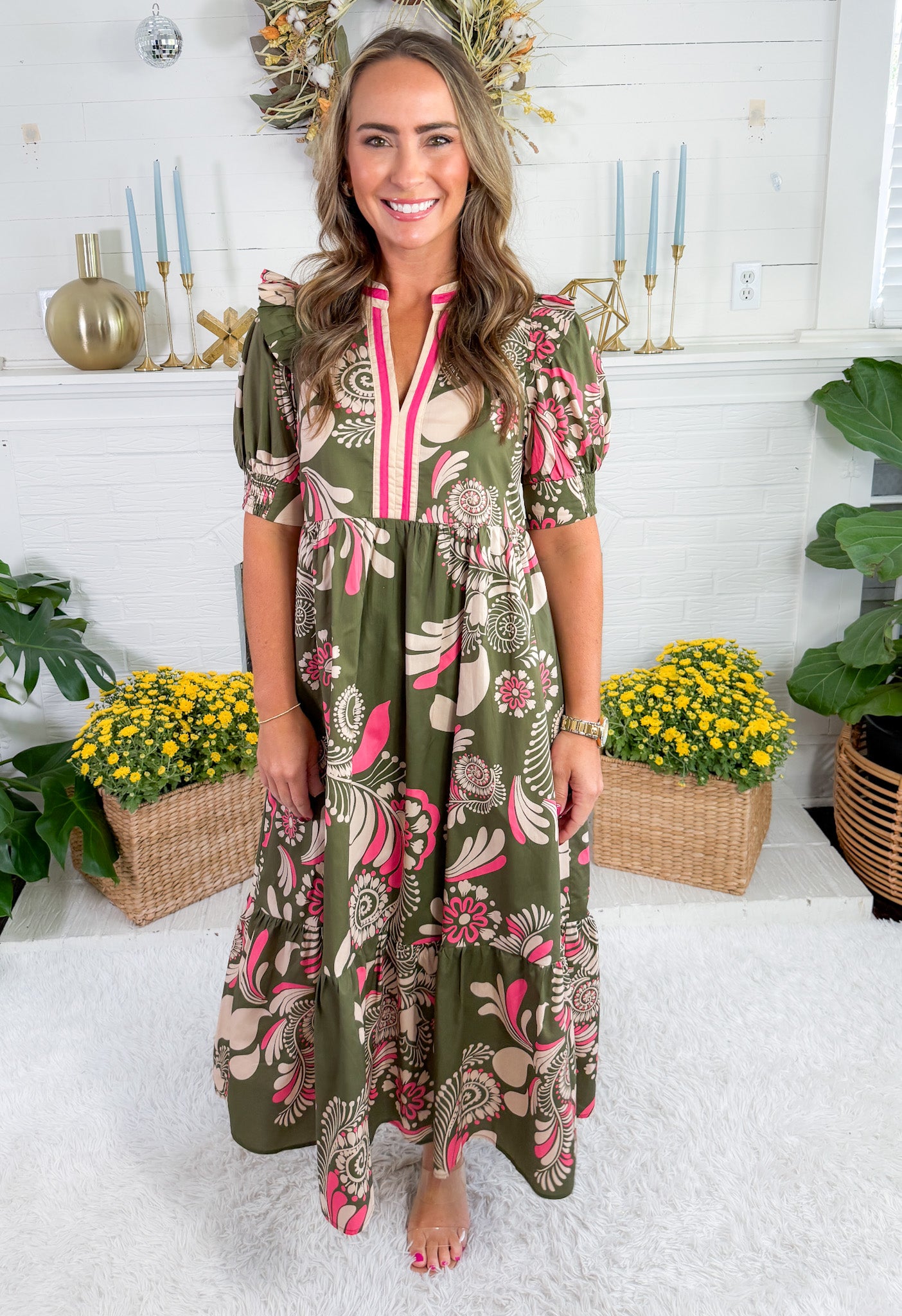 Ally Olive Maxi Dress Entro