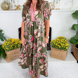 Ally Olive Maxi Dress Entro