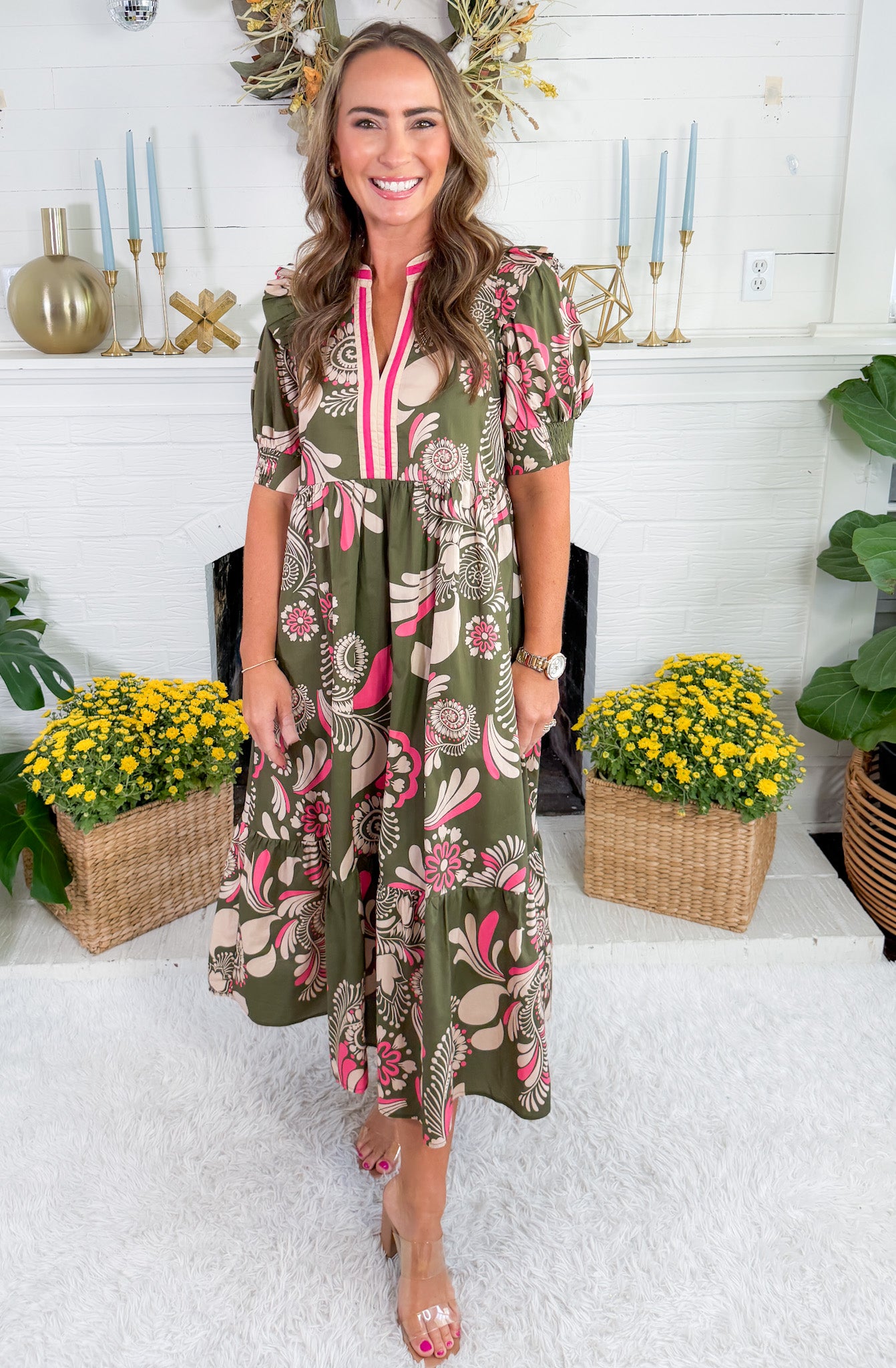 Ally Olive Maxi Dress Entro