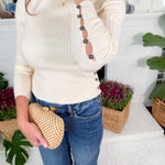 Amaryllis Creme Fitted Ribbed Sweater FRNCH