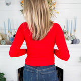 Amaryllis Rouge Fitted Ribbed Sweater FRNCH