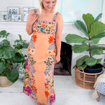 Annalisa Peach Tapestry Maxi Dress Elizabeth James the Label