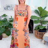 Annalisa Peach Tapestry Maxi Dress Elizabeth James the Label