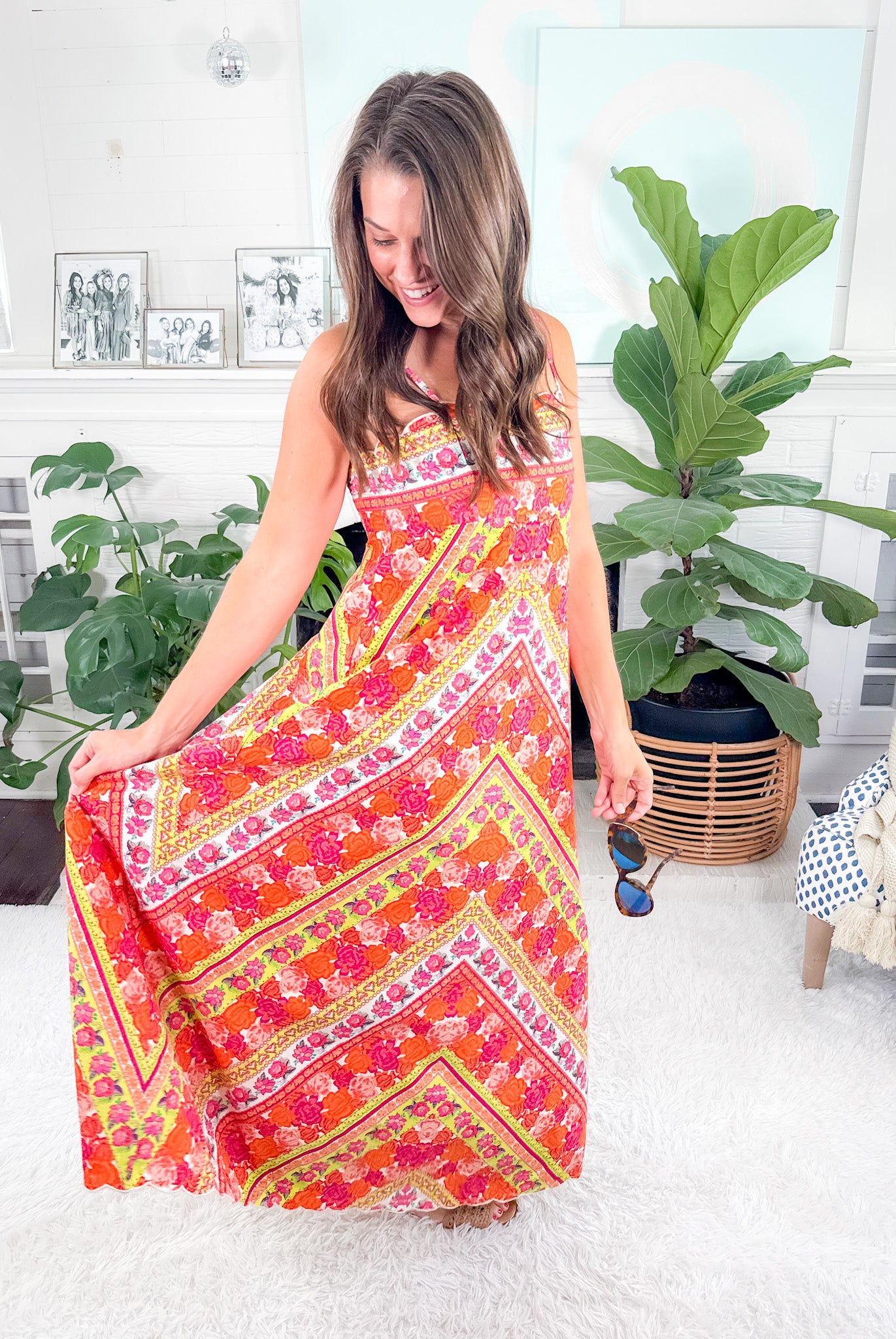 Annalisa Rosebud Ribbon Stripe Maxi Dress Elizabeth James the Label