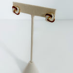 Annie Crimson + White Stud Earrings Mary Square