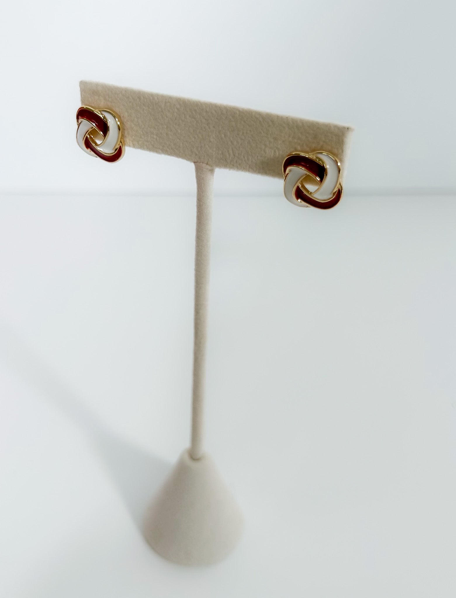 Annie Crimson + White Stud Earrings Mary Square
