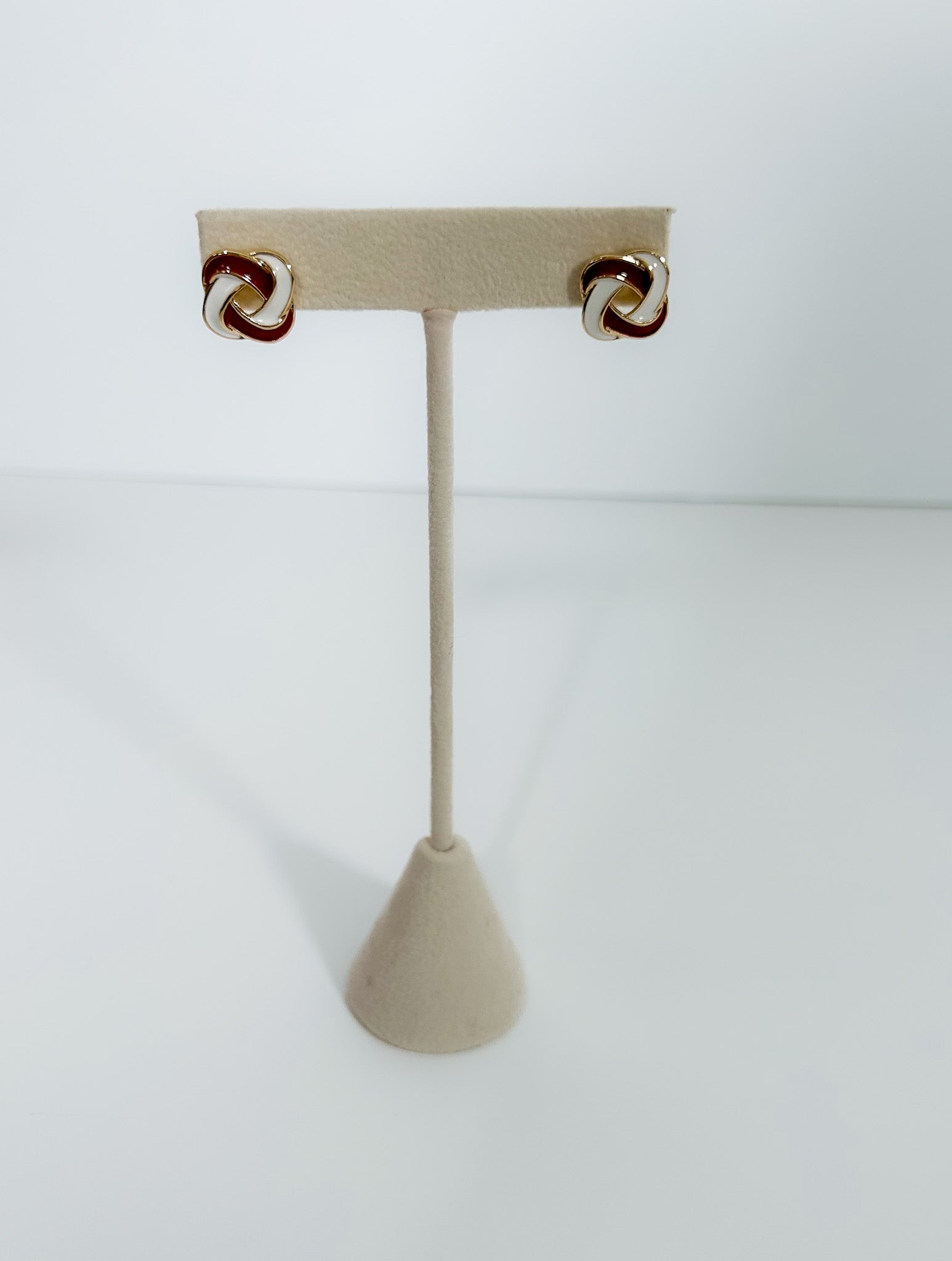 Annie Crimson + White Stud Earrings Mary Square