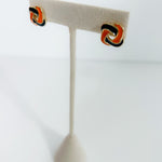 Annie Navy + Orange Stud Earrings Mary Square 