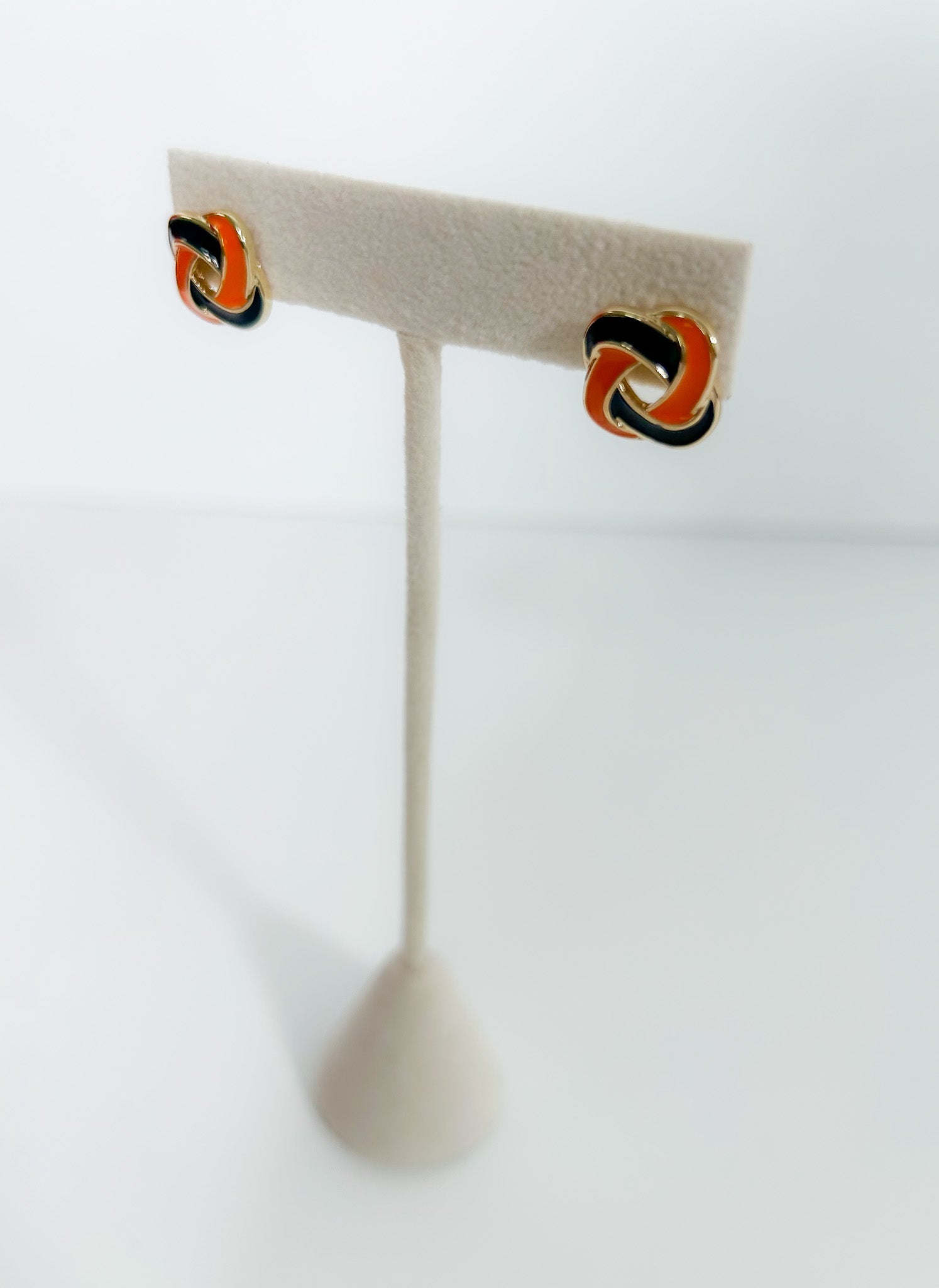 Annie Navy + Orange Stud Earrings Mary Square 