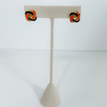 Annie Navy + Orange Stud Earrings Mary Square 