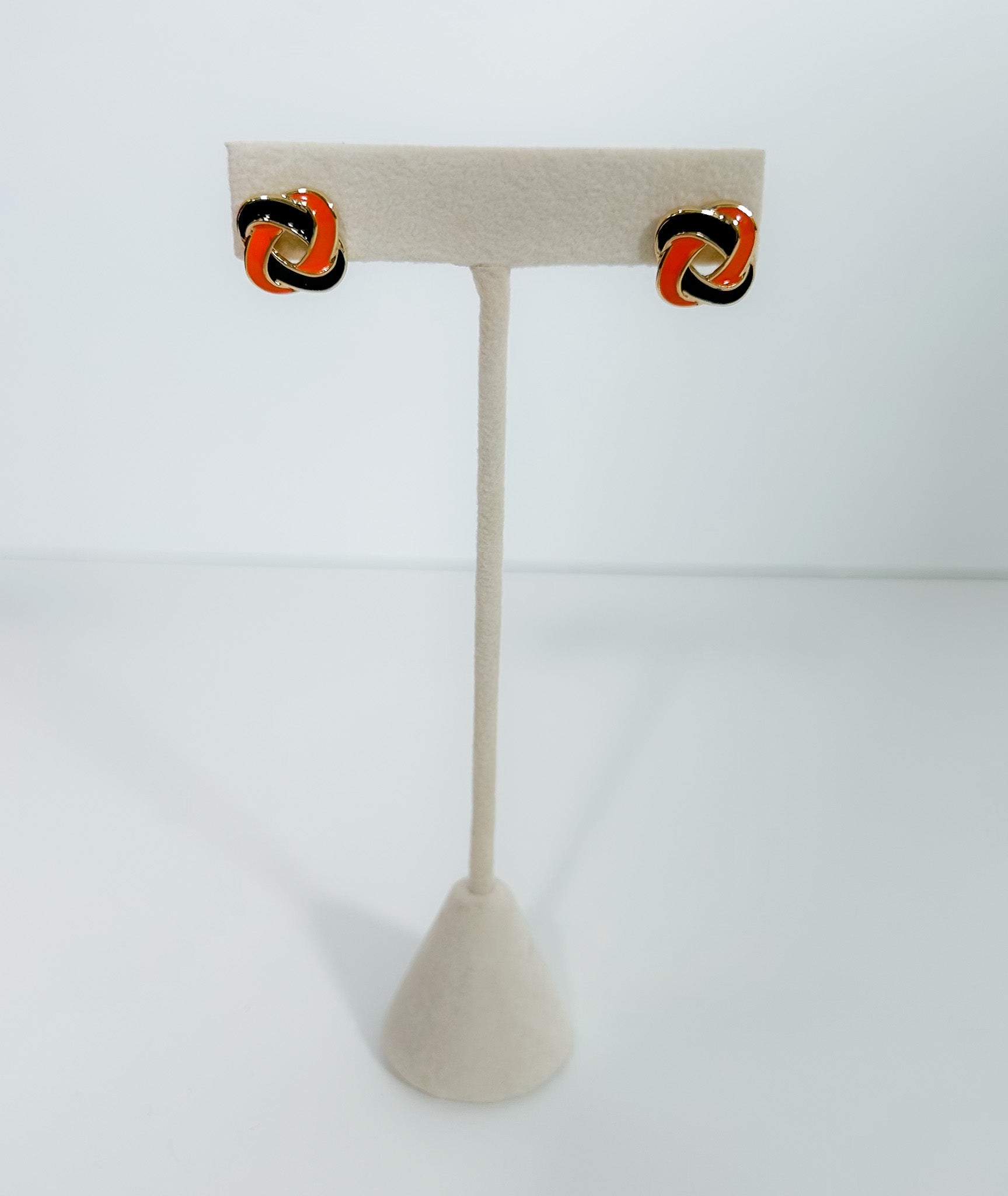 Annie Navy + Orange Stud Earrings Mary Square 