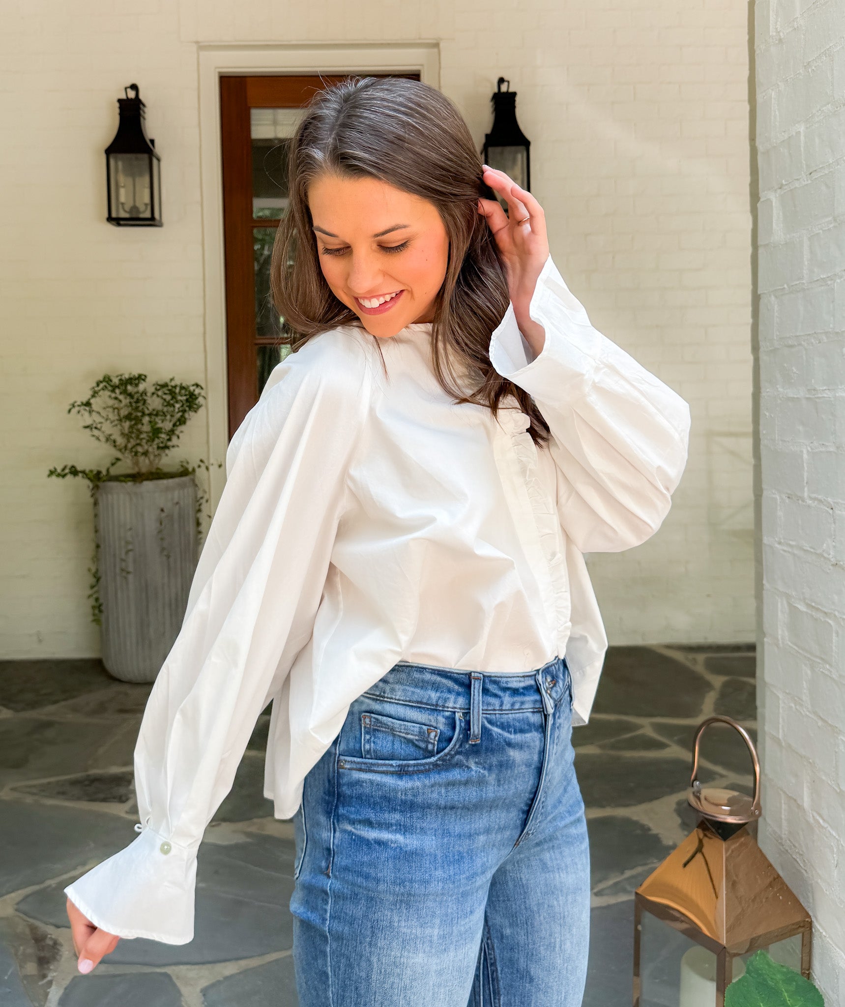Aragon Creme Cotton Poplin Shirt FRNCH