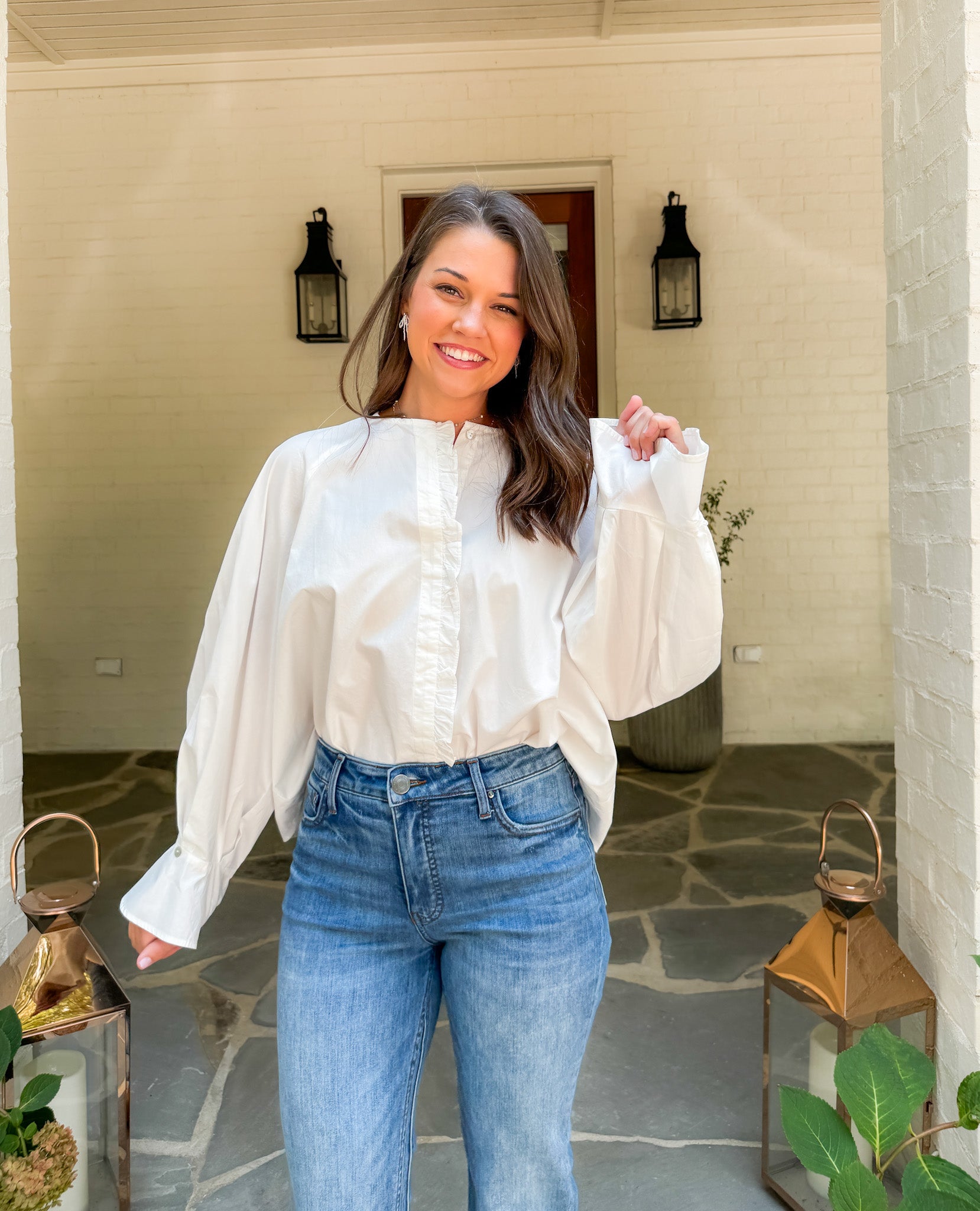 Aragon Creme Cotton Poplin Shirt FRNCH