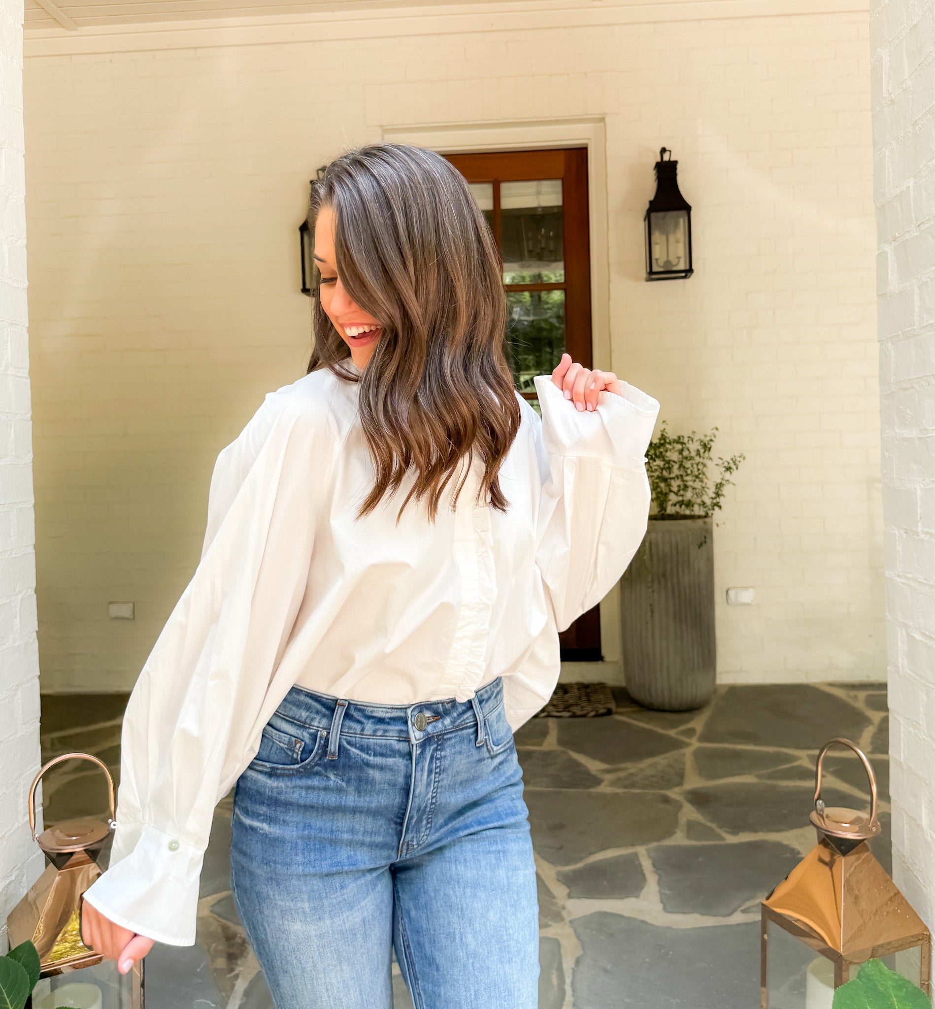 Aragon Creme Cotton Poplin Shirt FRNCH