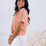 Arden Sunkissed Stripe Button Top Adrienne