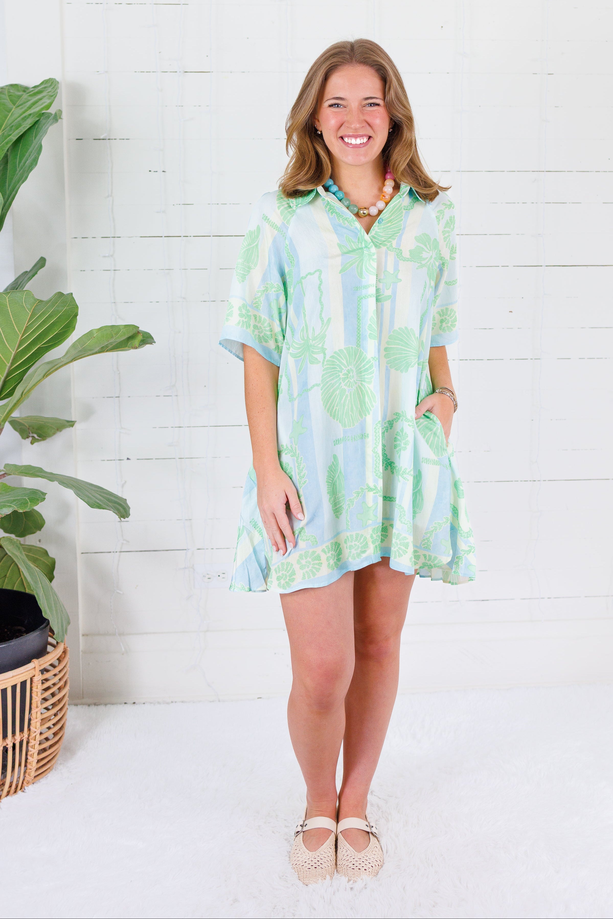 Arielle Sea Shell Shirt Dress