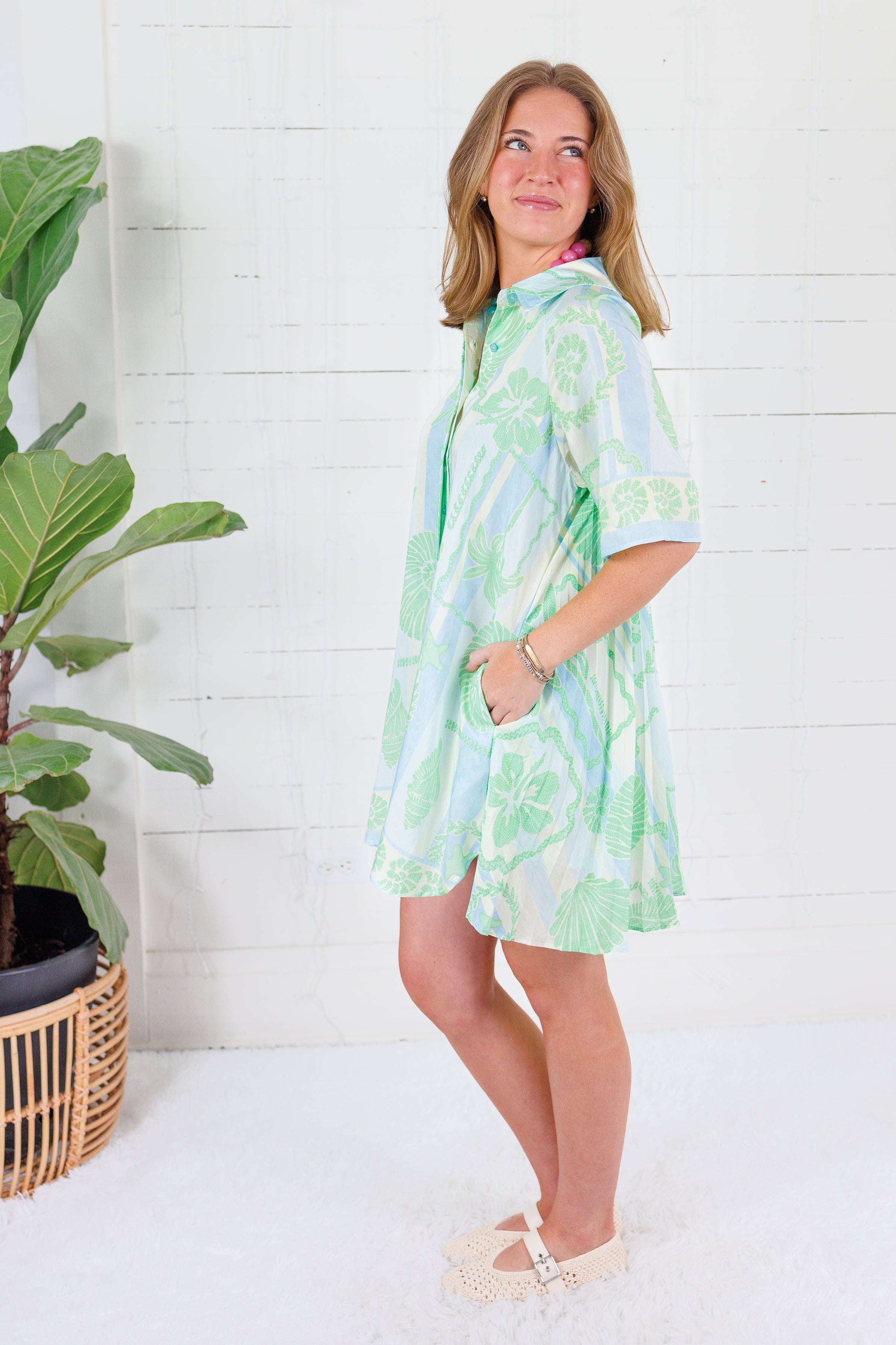 Arielle Sea Shell Shirt Dress