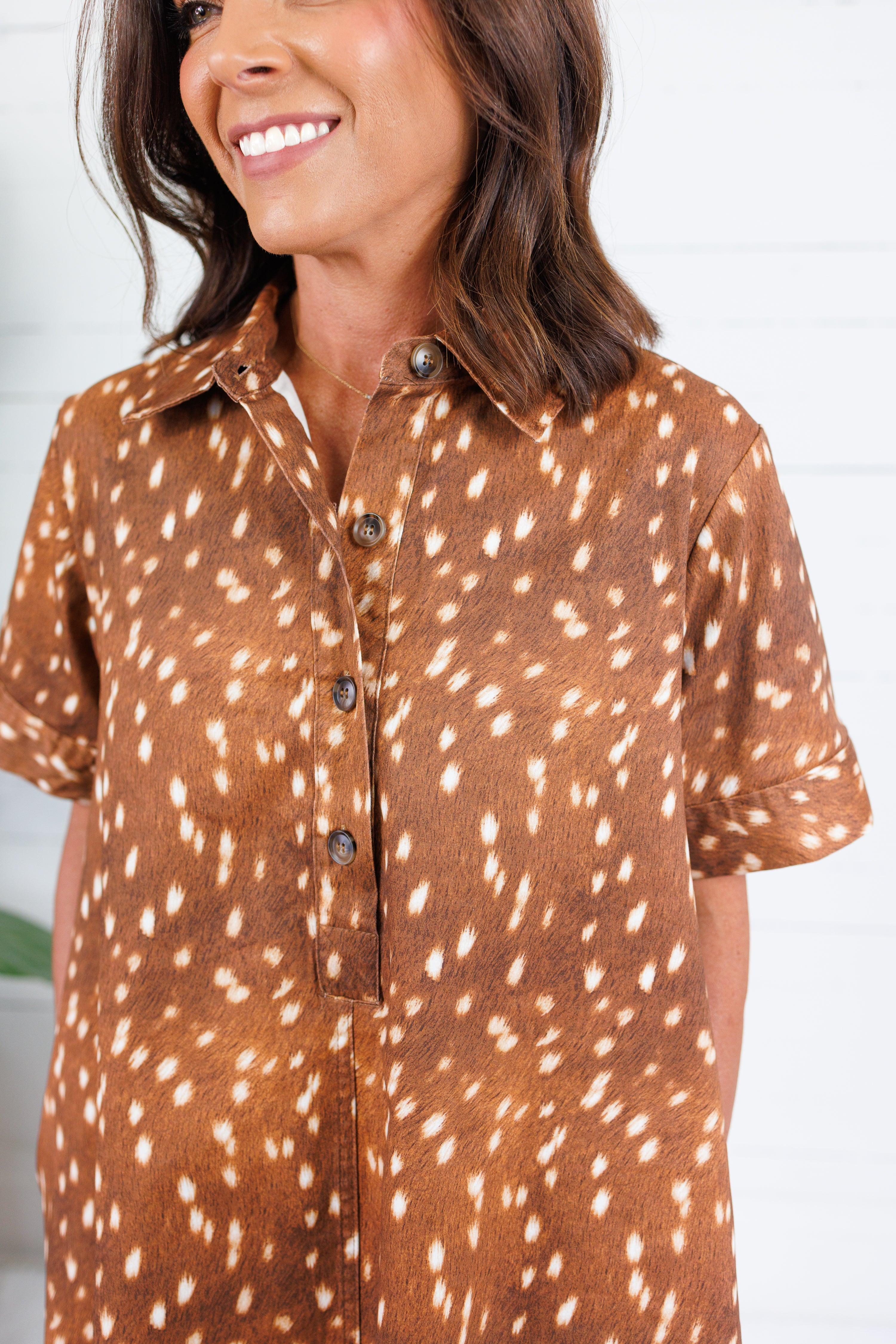 Arlene Brown Fawn Mini Dress Entro