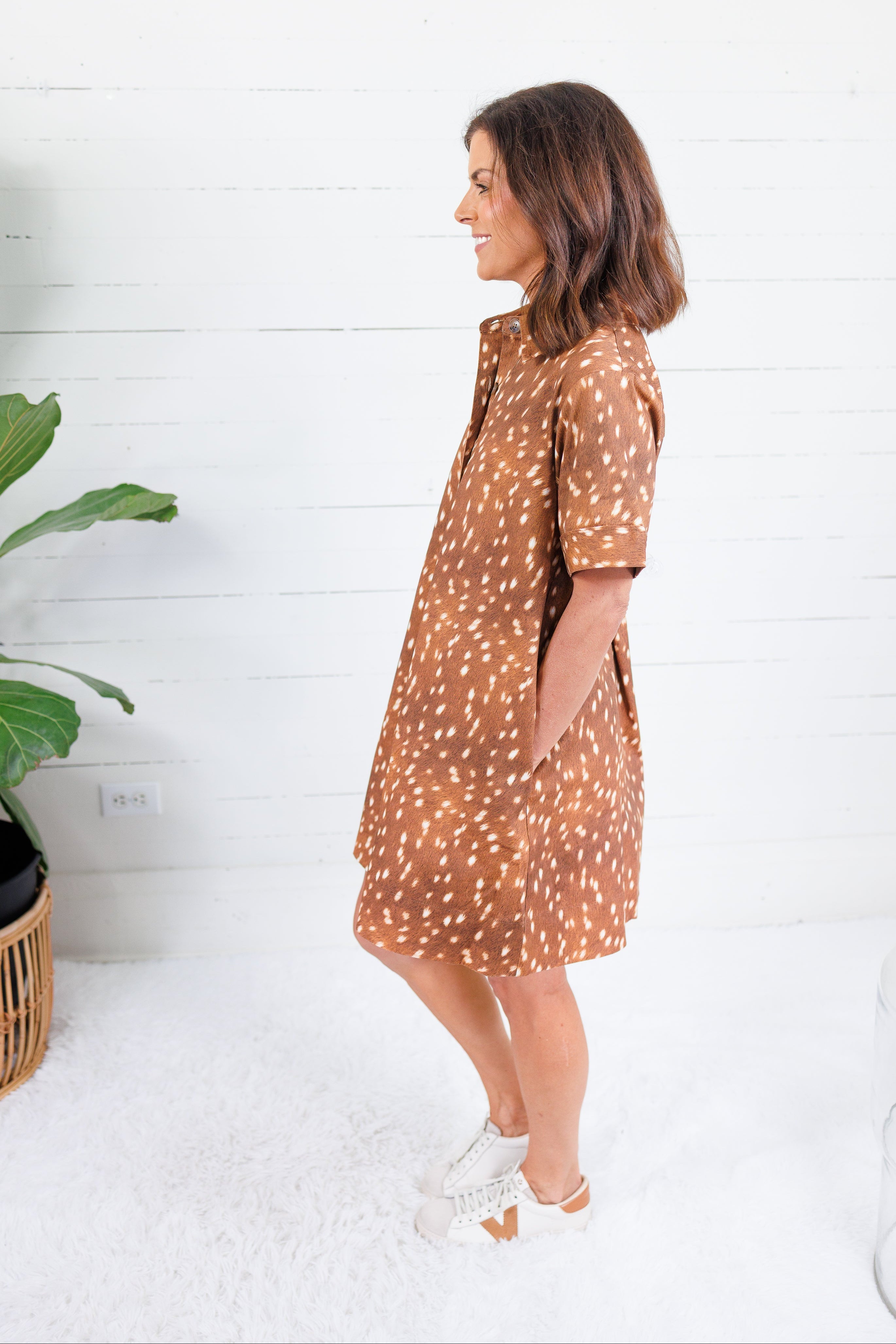 Arlene Brown Fawn Mini Dress Entro