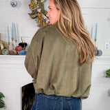 Army Green Pilot Bomber Jacket