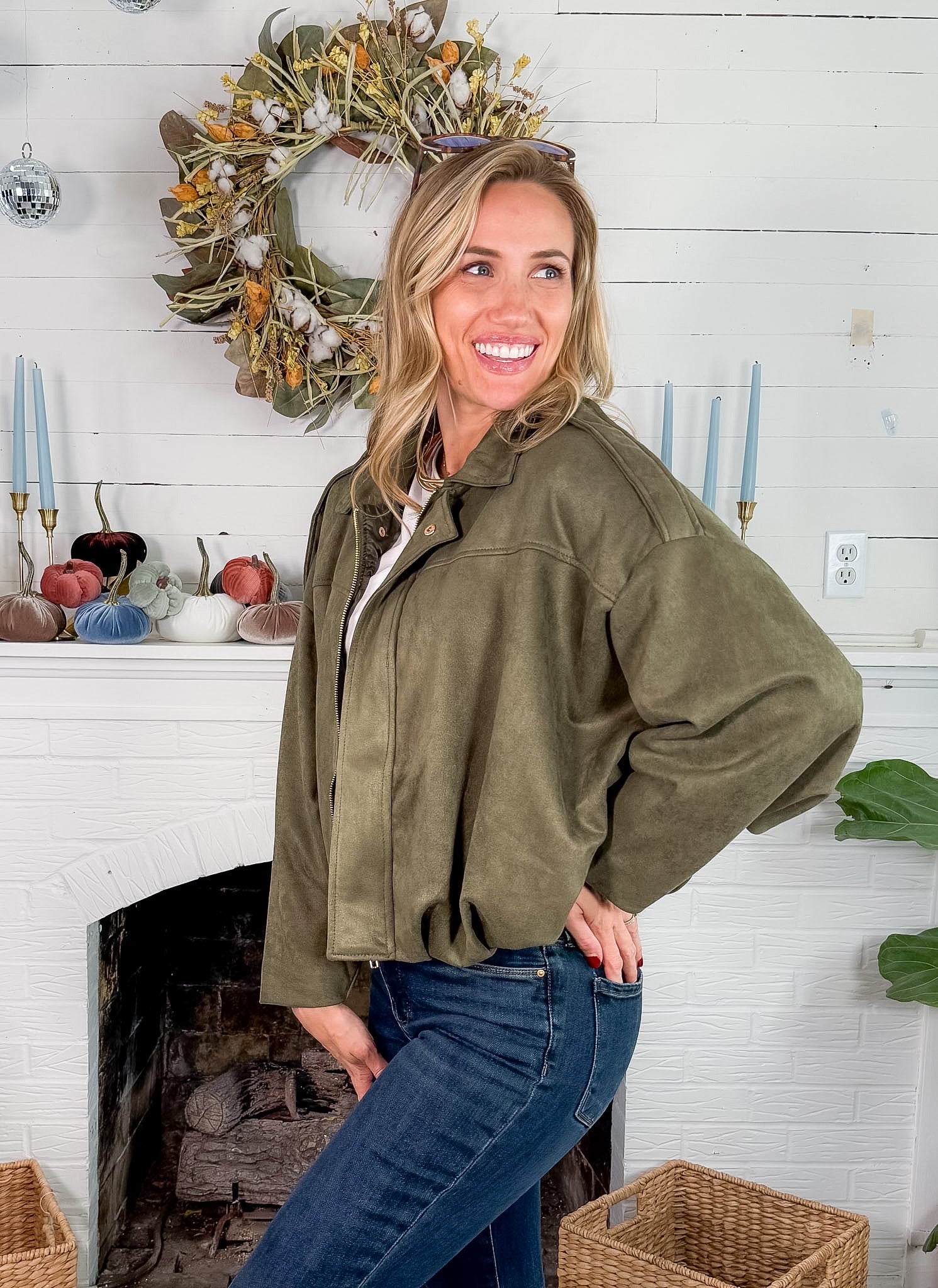 Army Green Pilot Bomber Jacket