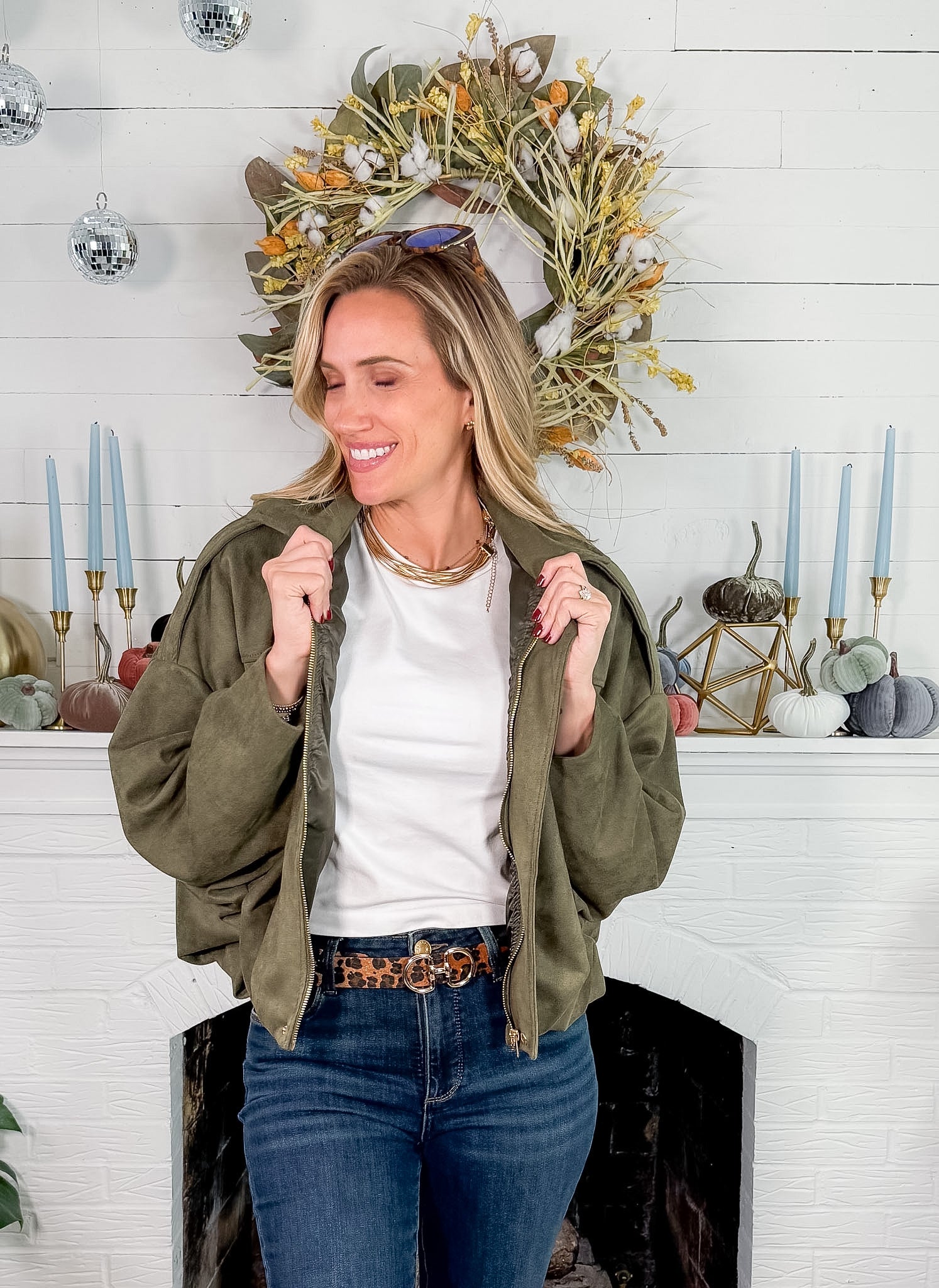 Army Green Pilot Bomber Jacket