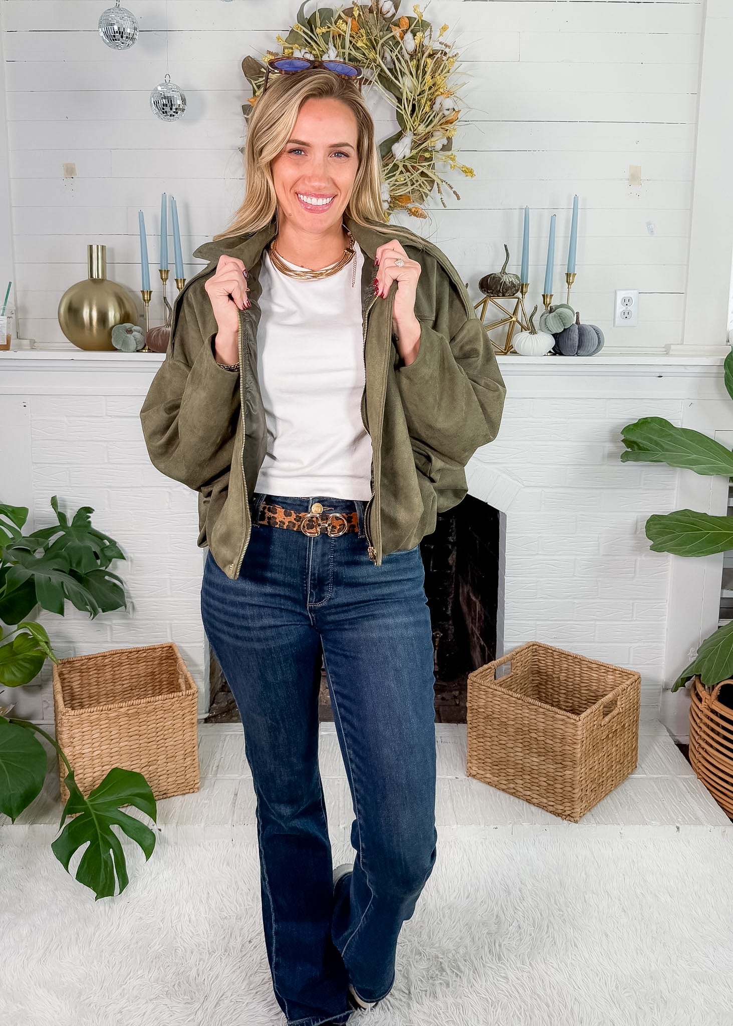 Army Green Pilot Bomber Jacket