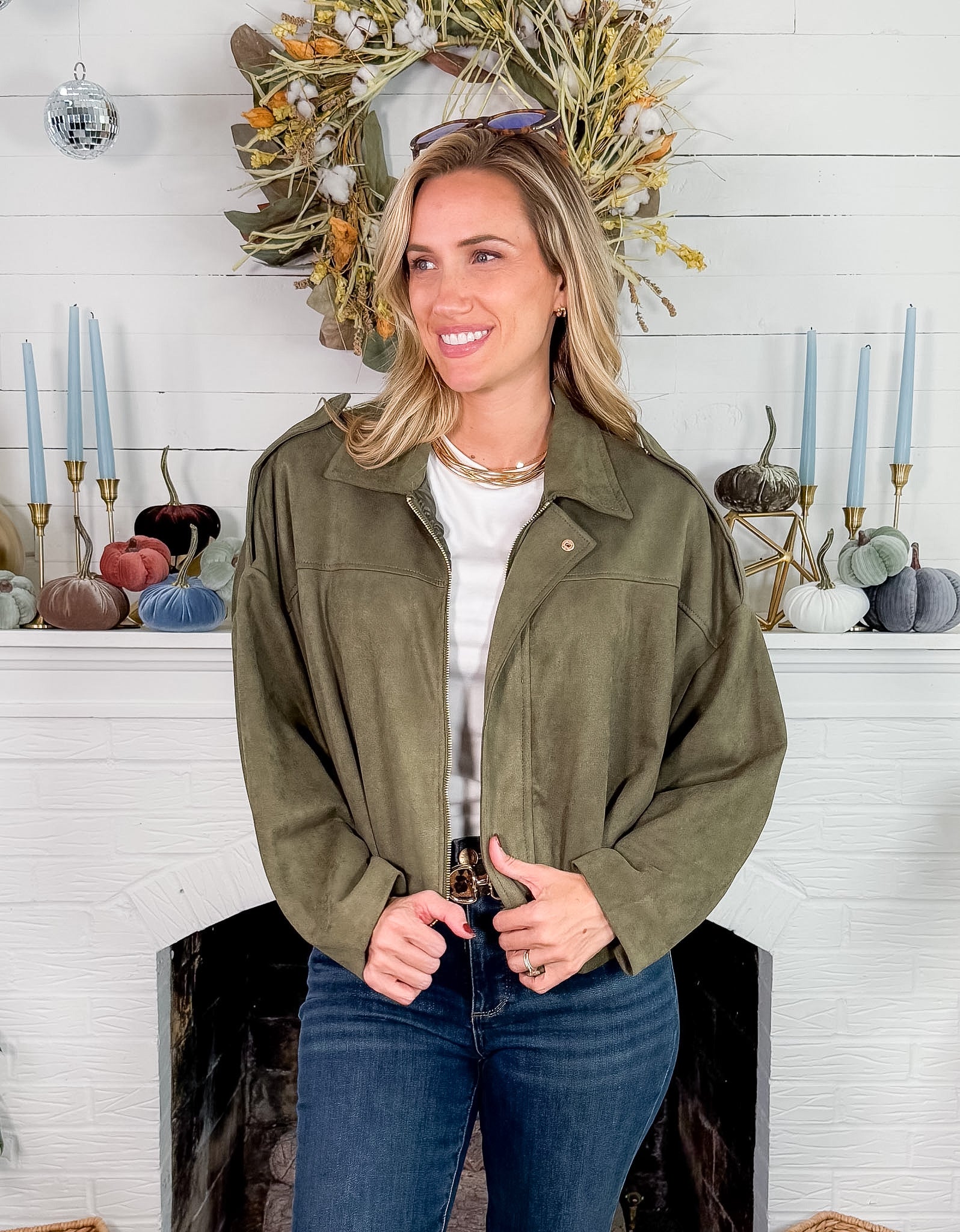 Army Green Pilot Bomber Jacket