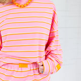 Arnold Pink + Orange Striped Skort