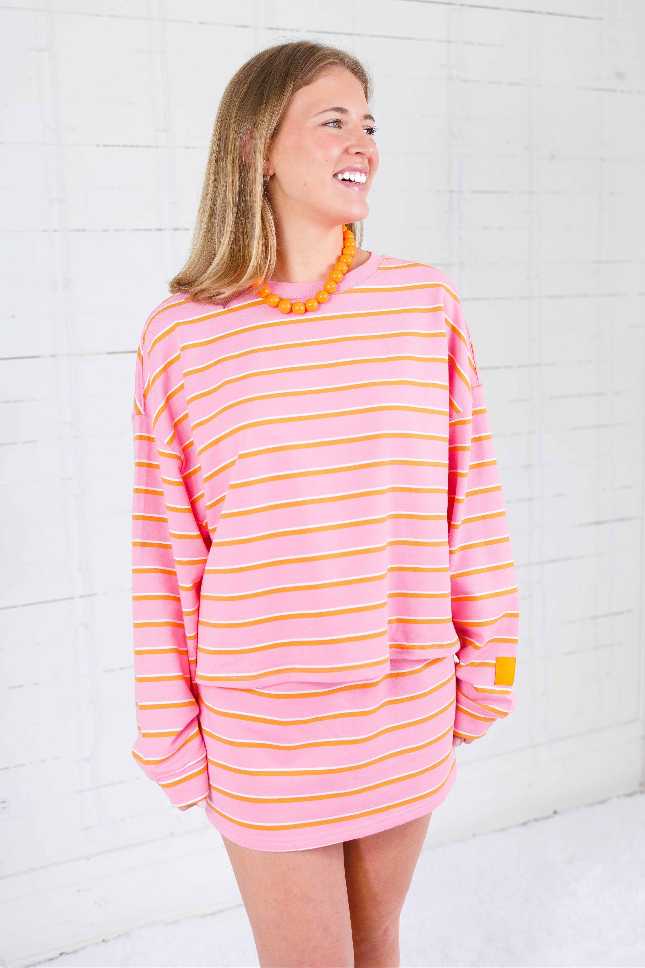 Arnold Pink + Orange Striped Skort
