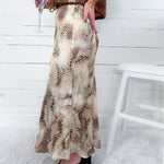 Artie Beige Snake Maxi Skirt Lucy Paris