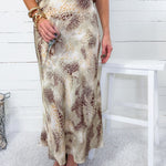 Artie Beige Snake Maxi Skirt Lucy Paris