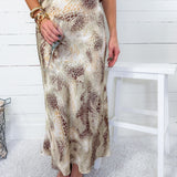 Artie Beige Snake Maxi Skirt Lucy Paris