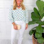 Ashley Sweetbriar Lattice Blue Top Mary Square