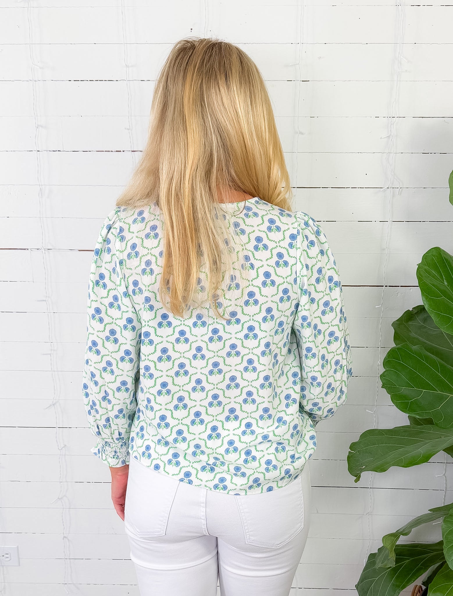 Ashley Sweetbriar Lattice Blue Top Mary Square