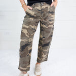 Ashton Camo Wide Leg Barrel Jean Kut