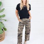 Ashton Camo Wide Leg Barrel Jean Kut