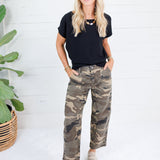 Ashton Camo Wide Leg Barrel Jean Kut