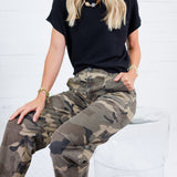 Ashton Camo Wide Leg Barrel Jean Kut