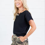 Aspen Black Boatneck Sweater Be Cool